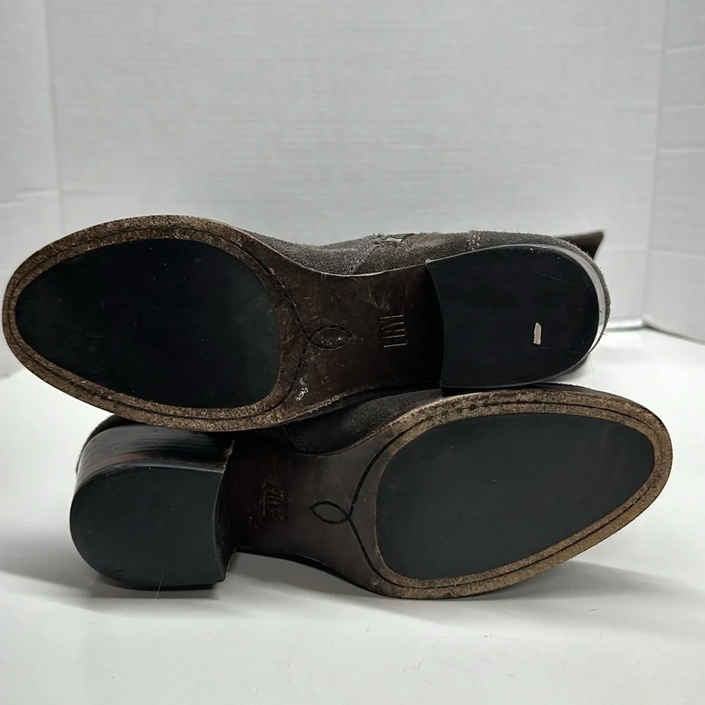Frye Clara Boots Tall Over the Knee High Heeled Boot Shoes Suede Gray Size 7